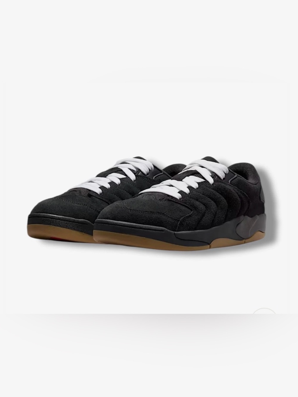 Jordan Session GS Black Gum Suede Sneakers with White Laces